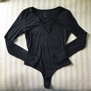 Pacsun black long-sleeve bodysuit